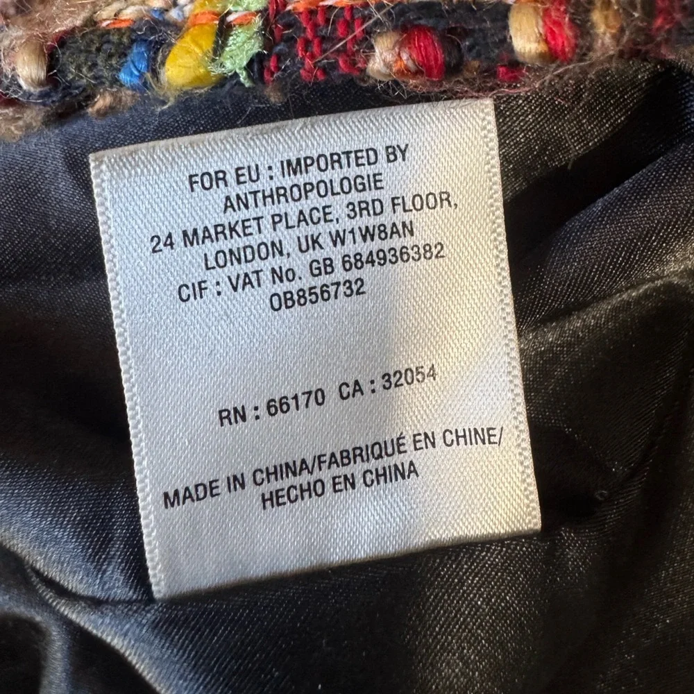 Anthropologie Ett.twa Harlequin Colorful Tweed Jacket Blazer - Picture 11 of 16